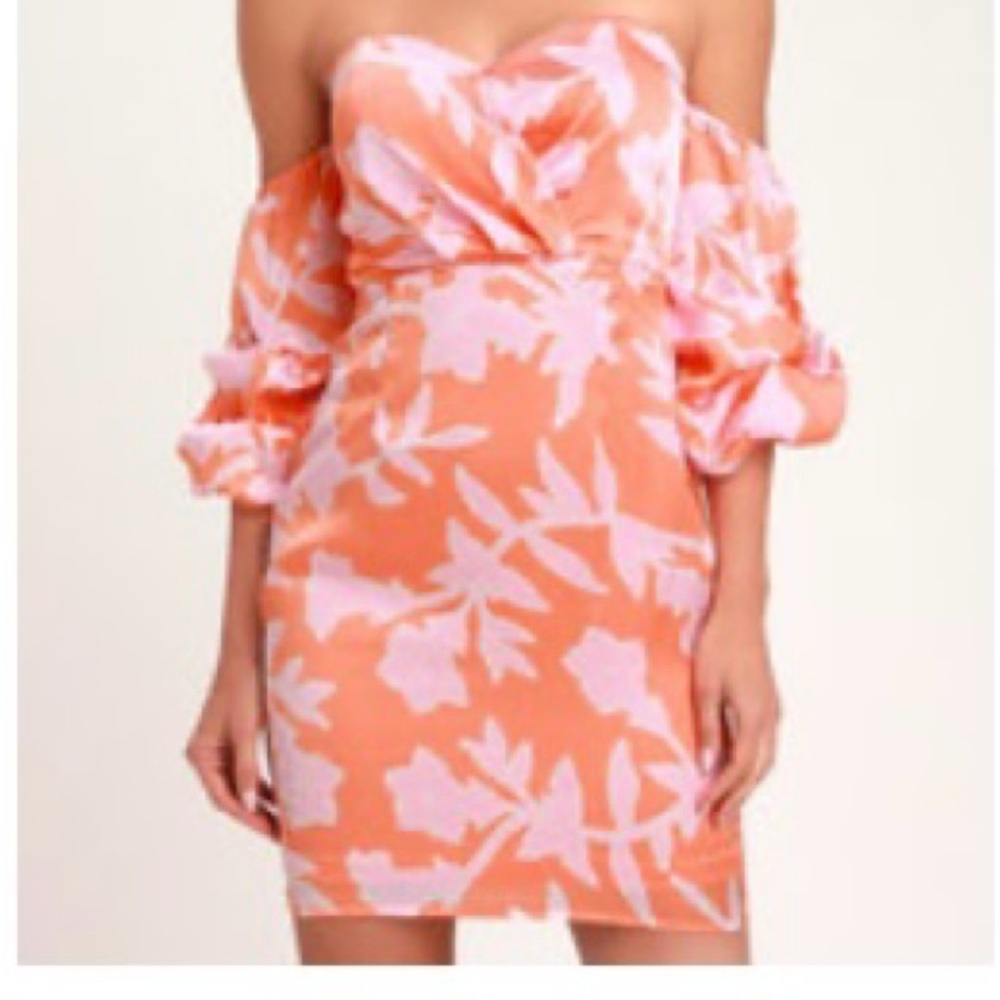Lulus Floral Off-Shoulder Dress